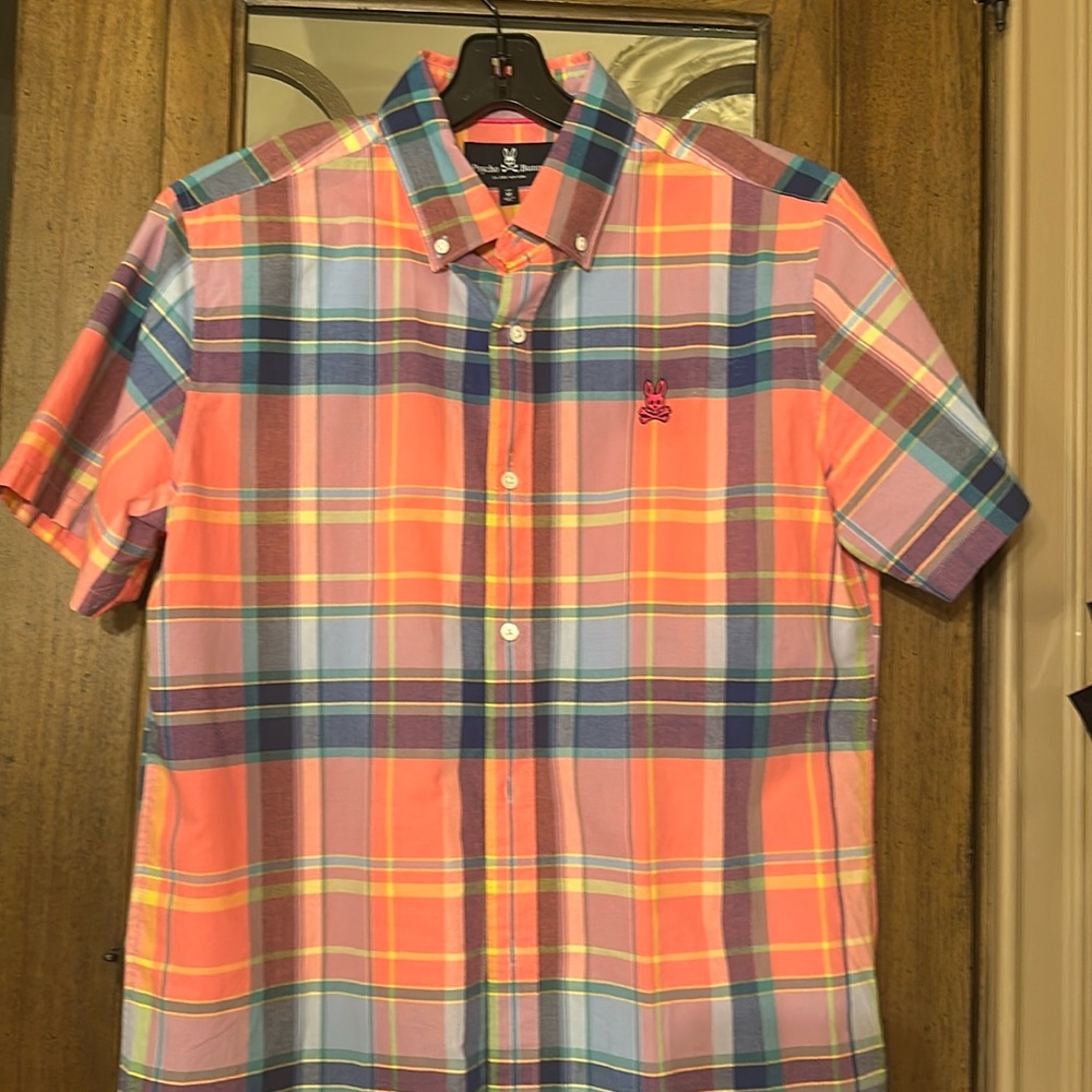 Men’s Psycho Bunny short sleeve button down shirt